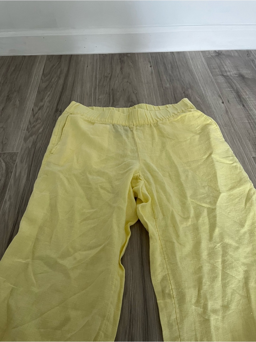 PureJ.Jill Yellow Wide-Leg Elastic-Waist Pants